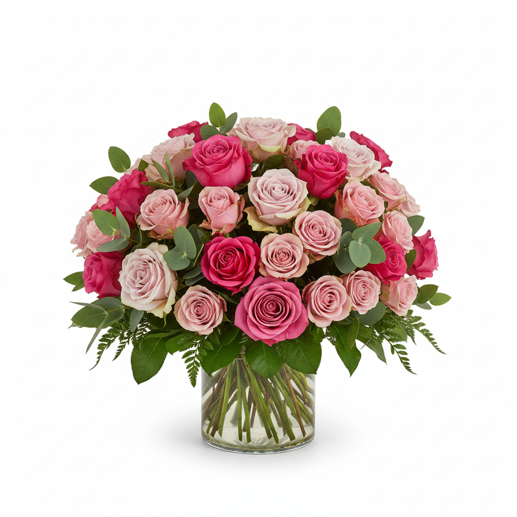 Shades of Pink — Pink Roses & Hydrangea Bouquet from Citywide Florists NYC