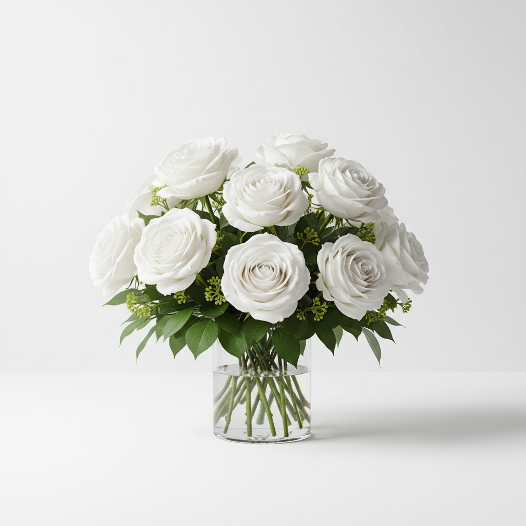 Sterling — White Rose Luxury Arrangement from Citywide Florists NYC