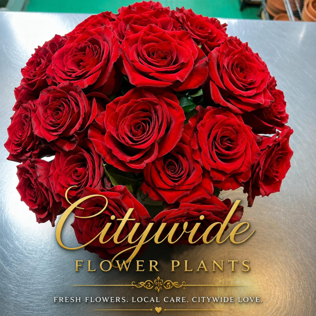 Fresh red rose bouquet by Citywide Florist NYC, same-day delivery Manhattan